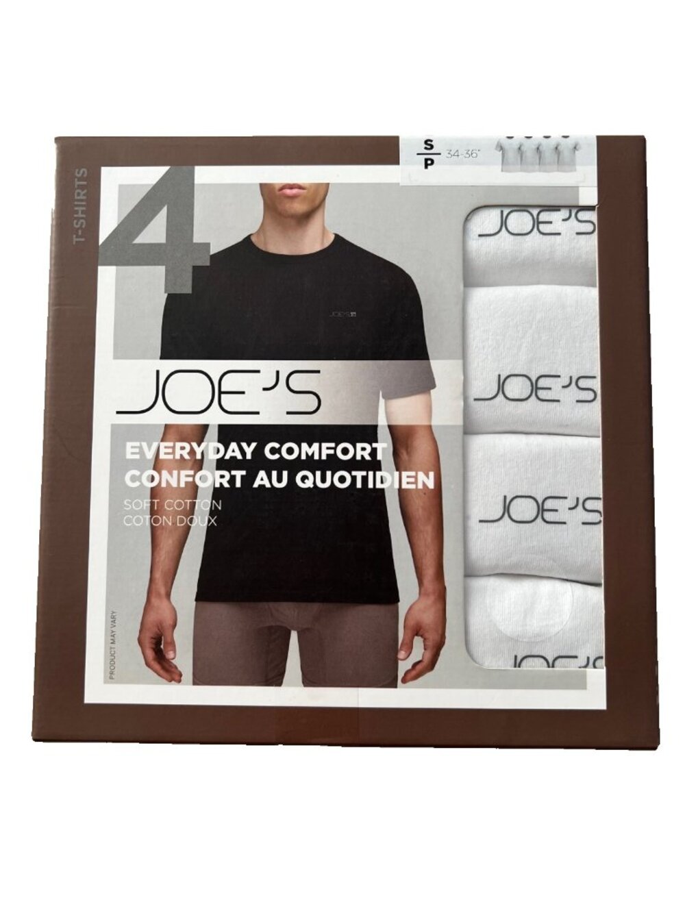 Joe's 4-Pack Soft Cotton Blend Everyday Comfort Tees in White ( S )